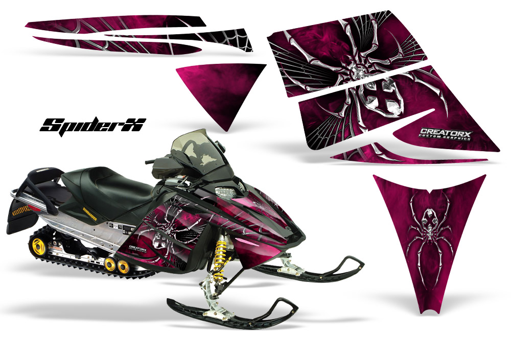 Ski-Doo Rev Graphics Kit SpiderX Pink